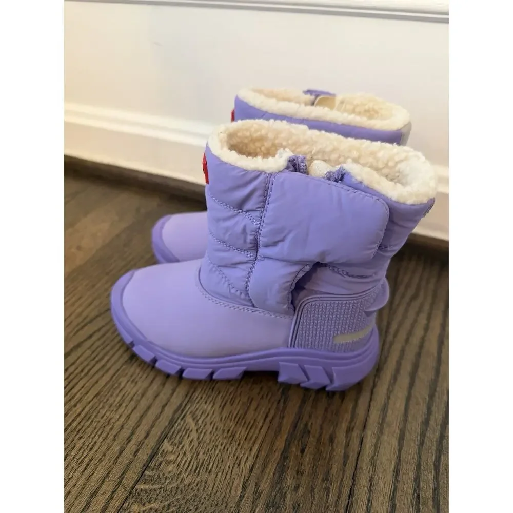 Hunter Kids Insulated Waterproof Sherpa Lined Snow Boots Purple Girls 10c NEW